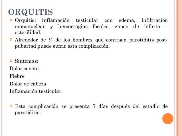 esterilidad secundaria a parotiditis